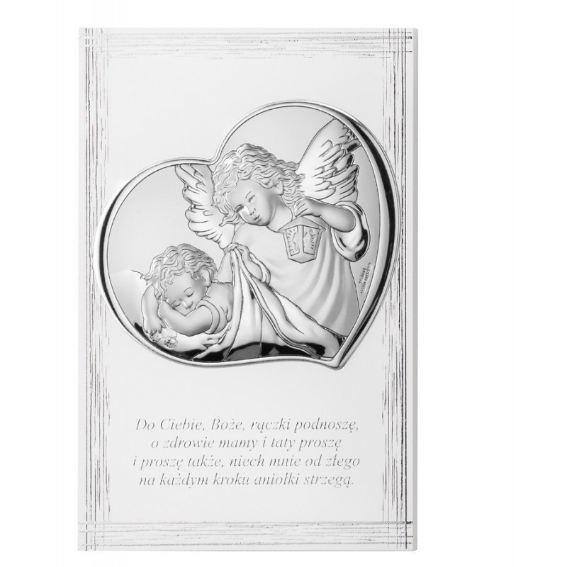 Obrazek srebrny Chrzest Święty 11,5x17,5cm