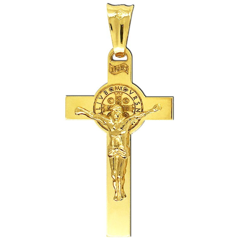 Złoty Krzyż św. Benedykta złoto 585 M