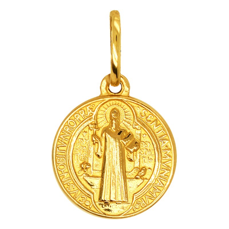 Złoty Medalik Św. Benedykta S złoto 585