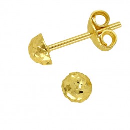 Złote Kolczyki Półkule Grawerowane sztyft S złoto 585