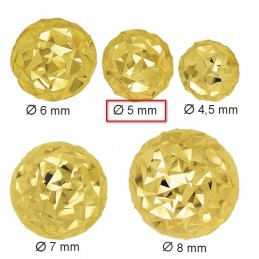 Złote Kolczyki Półkule Grawerowane sztyft MS złoto 585