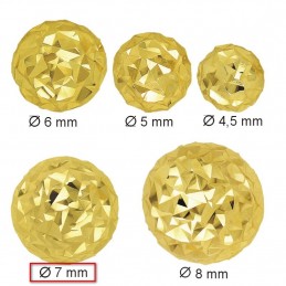 Złote Kolczyki Półkule Grawerowane sztyft L złoto 585