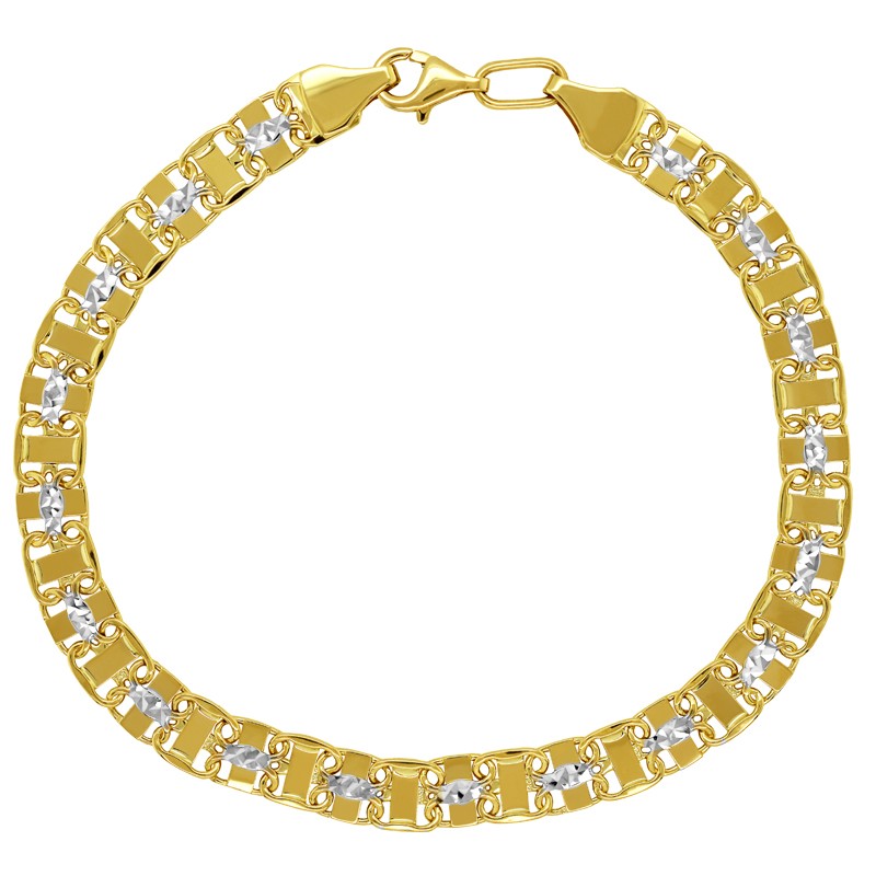 Złota bransoletka Princess Ażurowa z białym 5,6 pr. 585