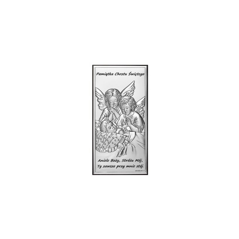 Obrazek Srebrny Chrzest Święty 7x14cm, Pamiątka