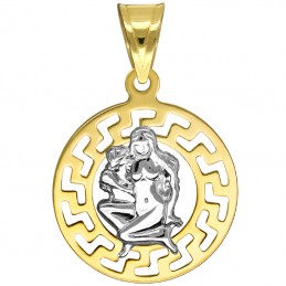 Panna znak zodiaku przywieszka pamiątka z białym złotem 585