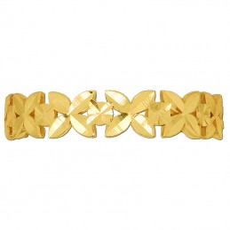 Złoty Pierścionek wąski Wzór I kwiatowy obrączkowy 14 złoto 585