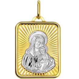 Matka Boża z Dzieciątkiem Złoty medalik promienie pr.585