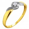 Złoty pierścionek Love z białym złotem złoto 333