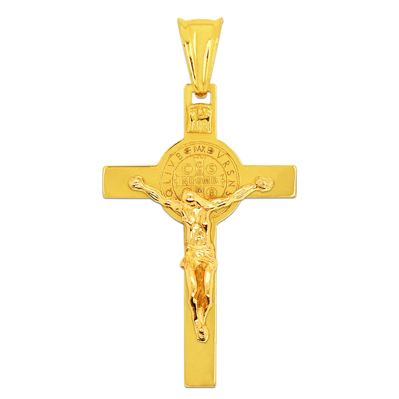 Złoty Krzyż św. Benedykta L złoto 585