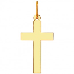 Złoty Krzyżyk Polerowany z figurką Jezusa Chrystusa pr. 585