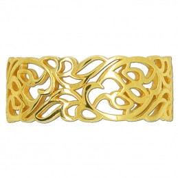 Złoty Pierścionek Szeroki wzór kwiatowy obrączkowy złoto 585