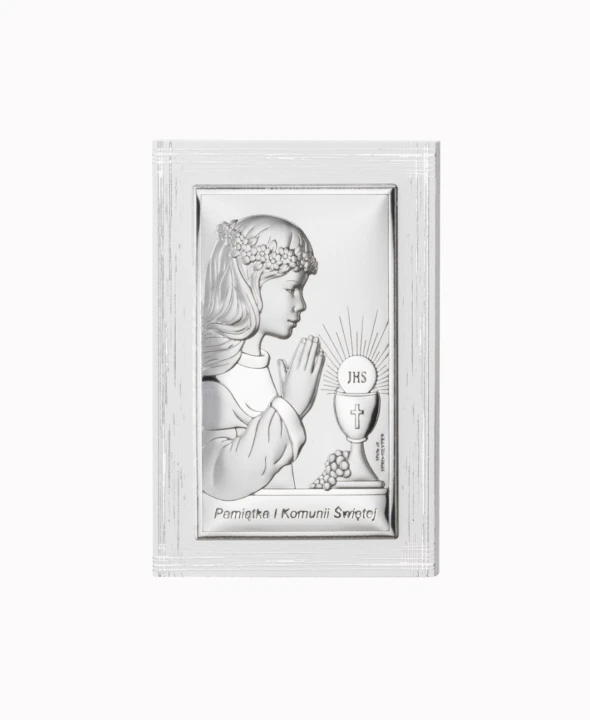 Obrazek Srebrny I Komunia Święta 9x13,5cm