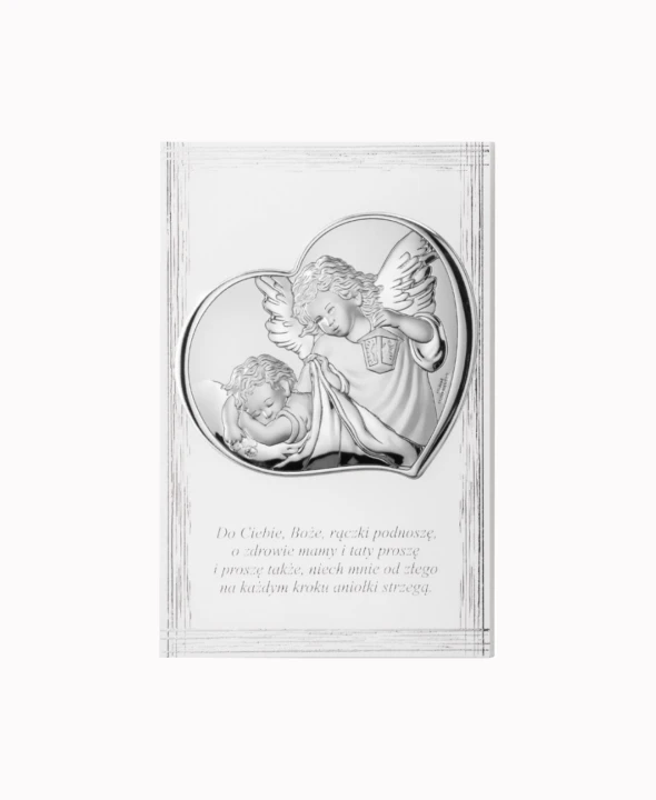 Obrazek srebrny Chrzest Święty 11,5x17,5cm