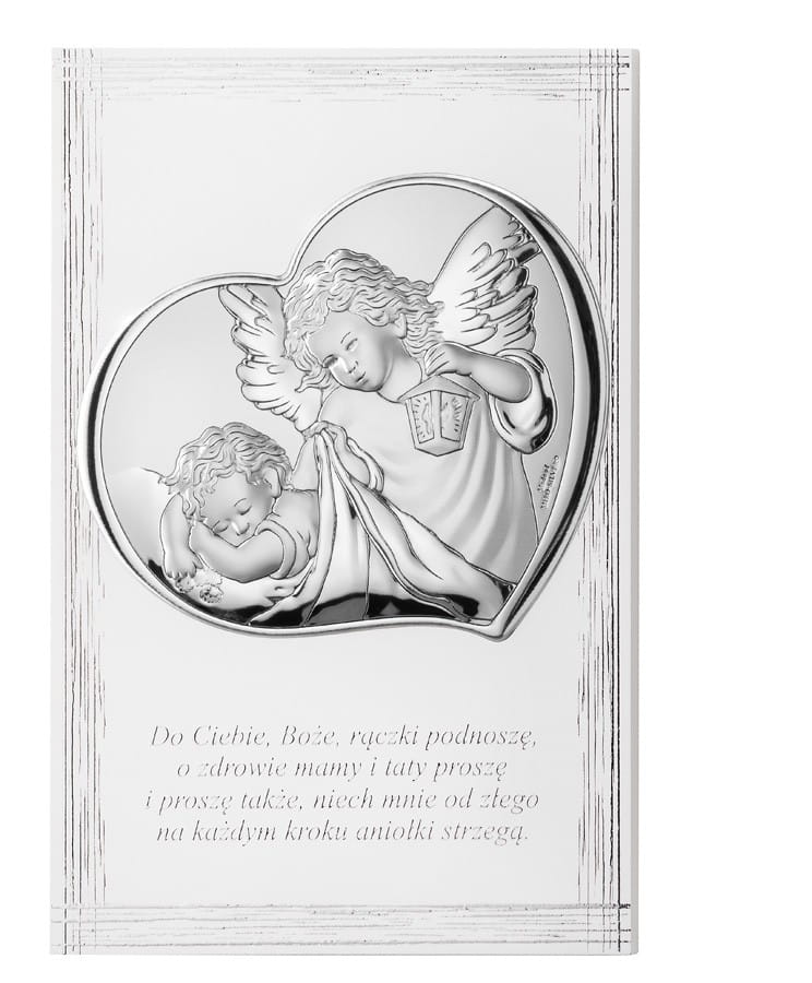 Obrazek srebrny Chrzest Święty 11,5x17,5cm