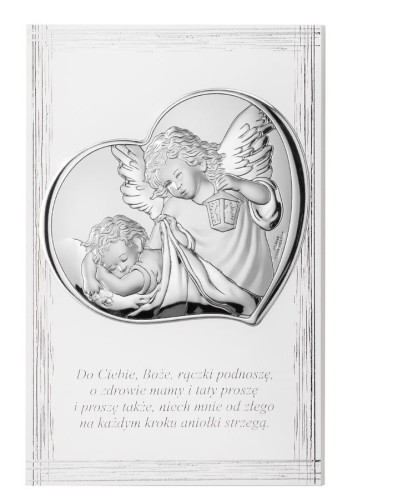 Obrazek srebrny Chrzest Święty 11,5x17,5cm