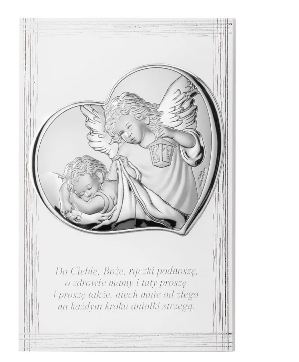 Obrazek srebrny Chrzest Święty 11,5x17,5cm