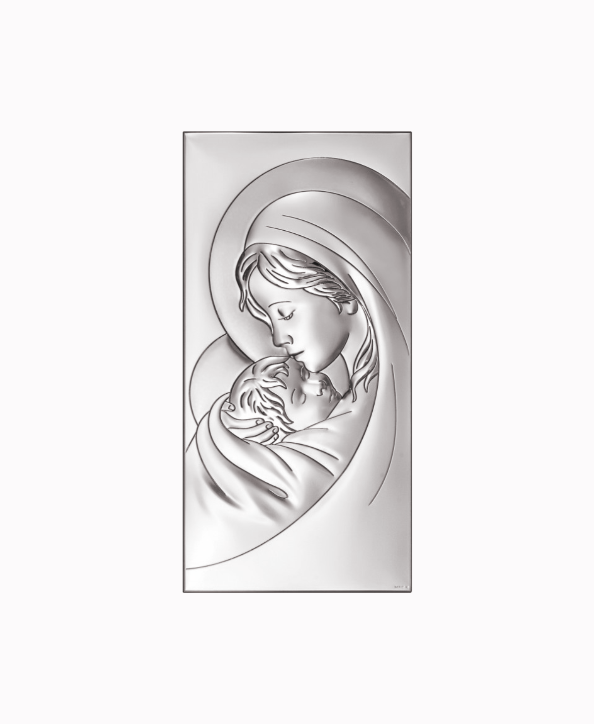 Obrazek Srebrny Matki Bożej z Dzieciątkiem Jezus 6x12cm