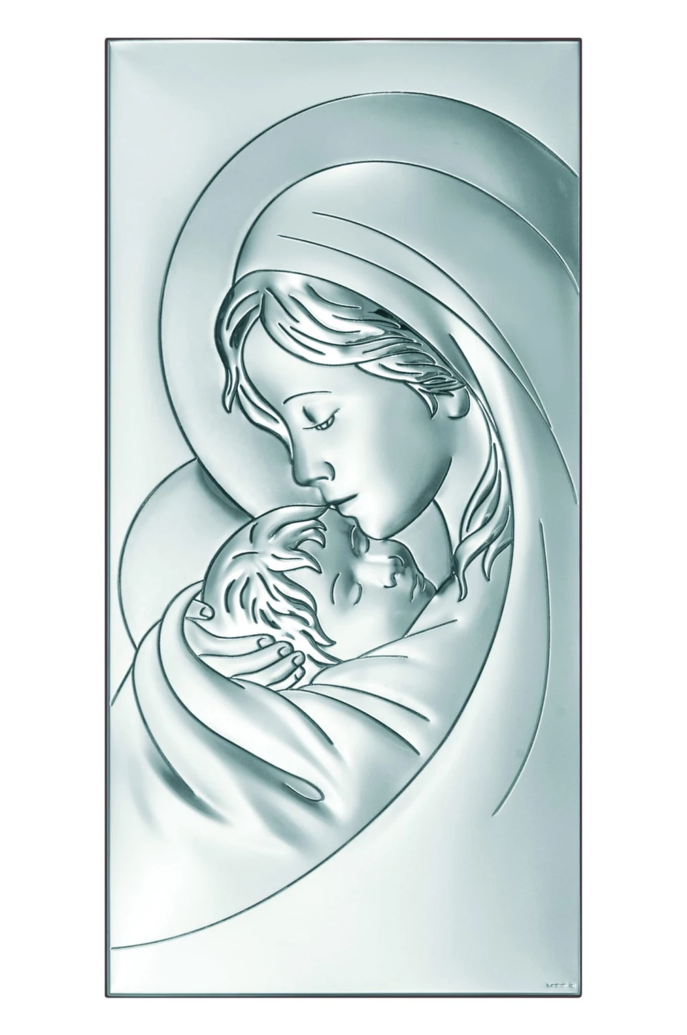 Obrazek Srebrny Matki Bożej z Dzieciątkiem Jezus 6x12cm