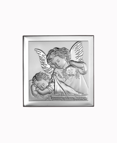 Obrazek Srebrny Chrzest Święty 8x8cm