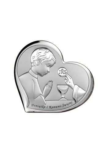 Obrazek Srebrny I Komunia Święta 8x7,3cm