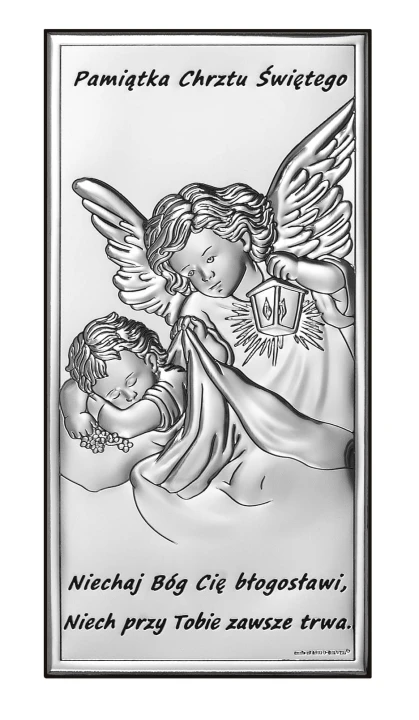 Obrazek Srebrny Pamiątka Chrztu Świętego 7x14cm