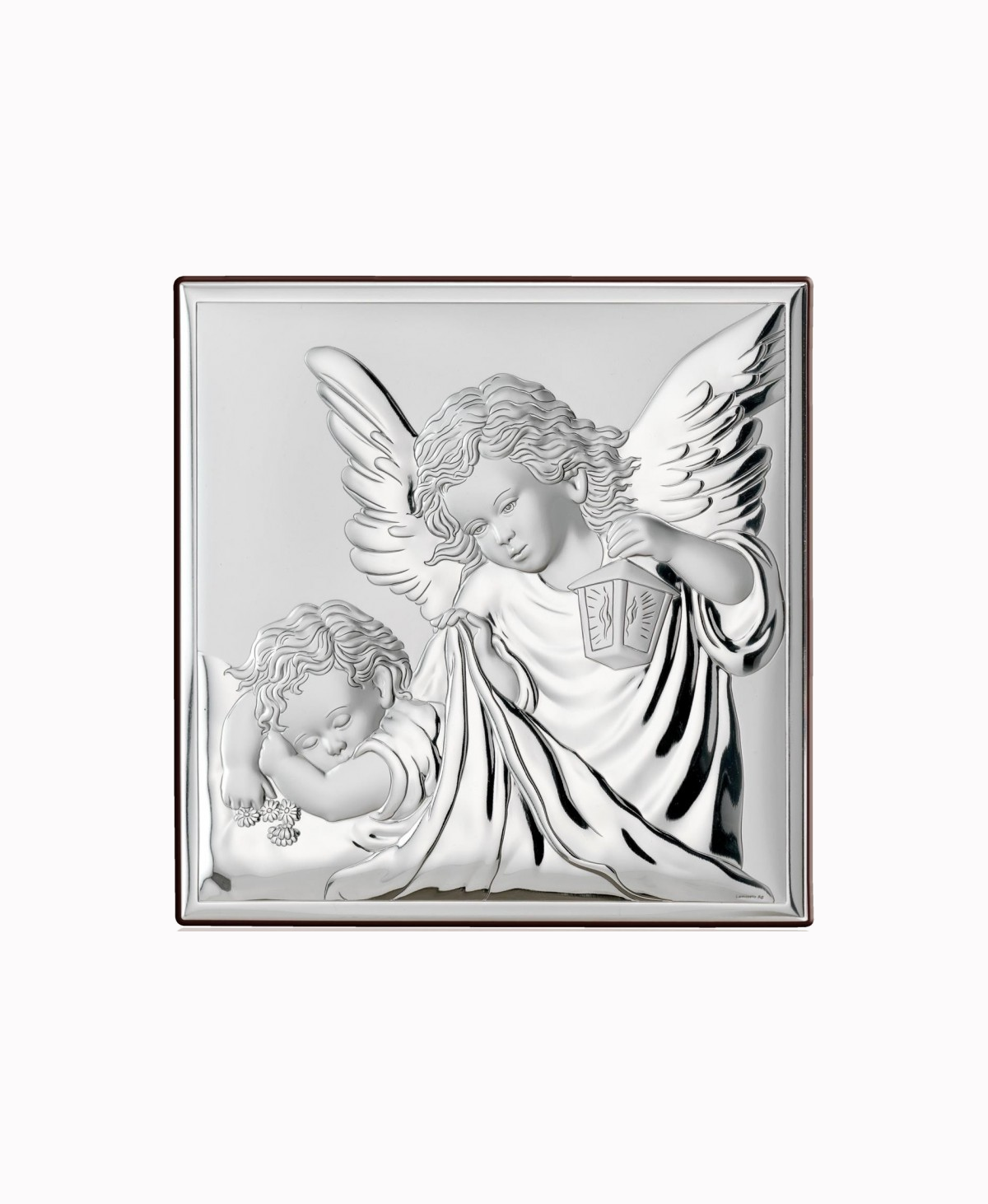Obrazek srebrny Aniołek Chrzest Święty 8x8cm