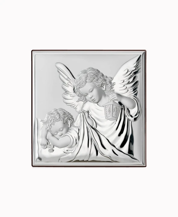 Obrazek srebrny Aniołek Chrzest Święty 8x8cm