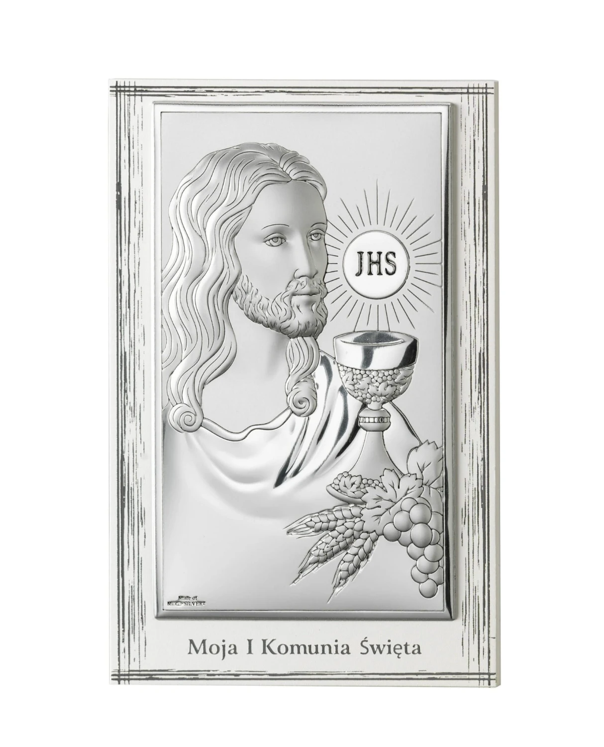 Obrazek Srebrny I Komunia Święta 6,5x11cm