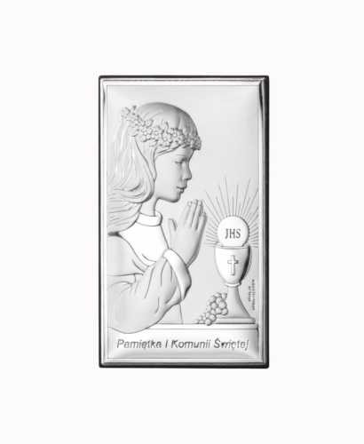 Obrazek Srebrny I Komunia Święta 6,5x11cm