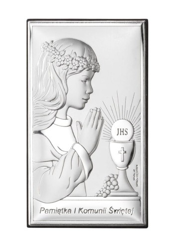 Obrazek Srebrny I Komunia Święta 6,5x11cm