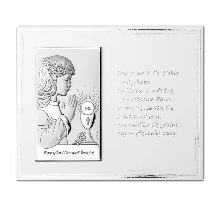 Obrazek Srebrny I Komunia Święta 13x18cm