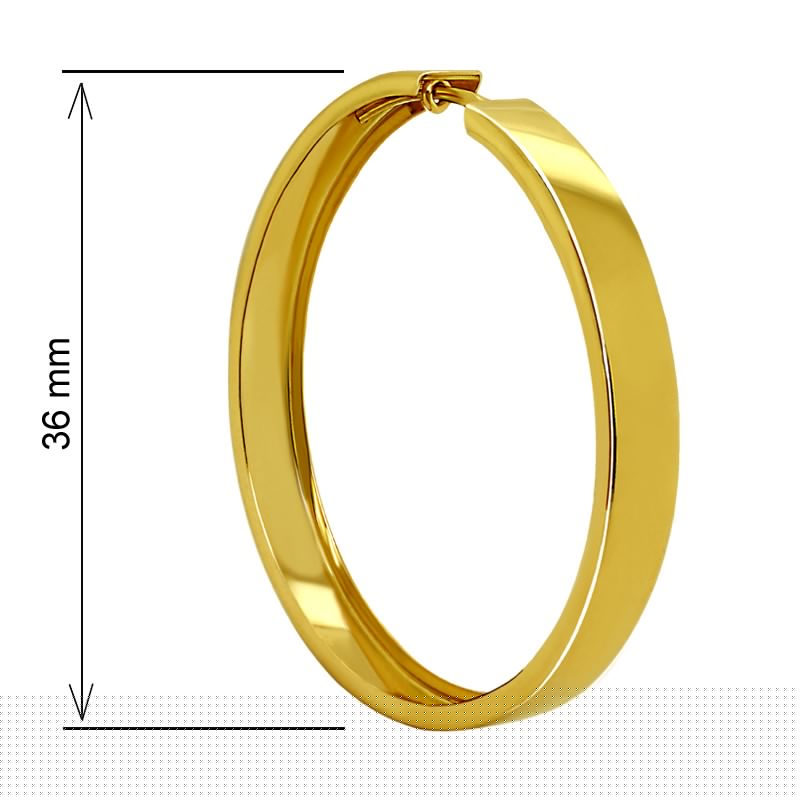 Złote Kolczyki koła Kreolki szerokie 5mm, M 3,0-3,5cm złoto próba 585 /4,72g