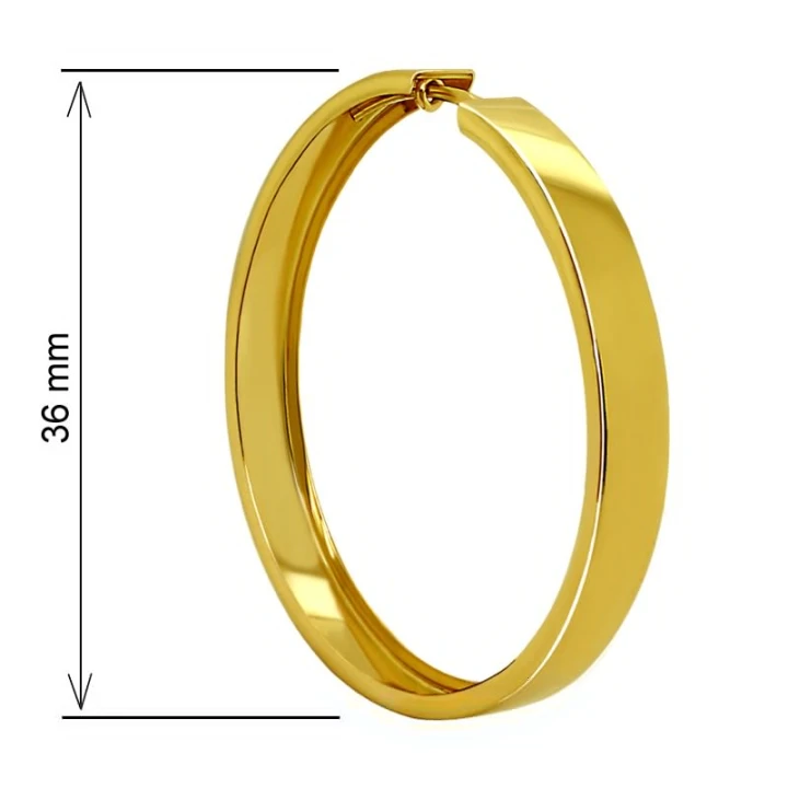 Złote Kolczyki koła Kreolki szerokie 5mm, M 3,0-3,5cm złoto próba 585 /4,72g