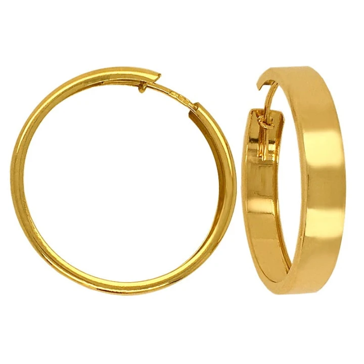 Złote Kolczyki koła Kreolki szerokie 5mm, S 2,5-3,0cm złoto próba 3,86g 585