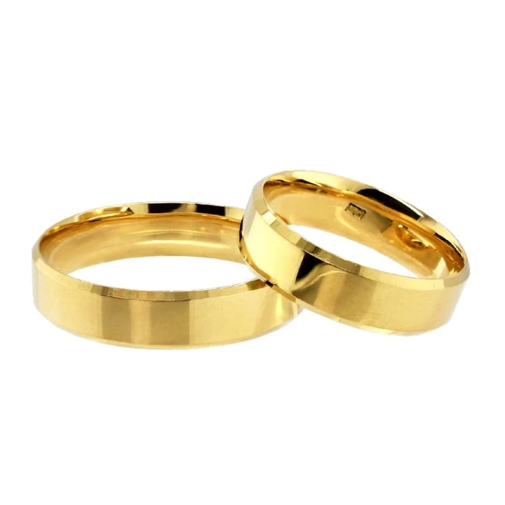 Obrączki płaskie fazowane trapezowe soczewka 6mm pr. 585
