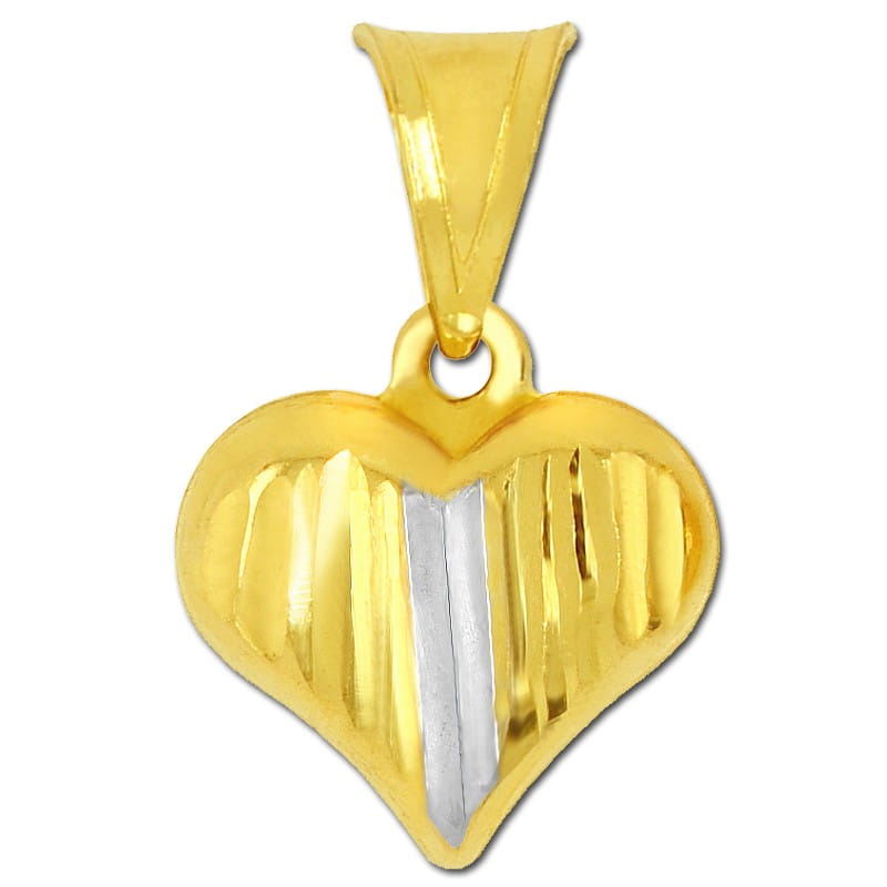 Złote serduszko grawerowane z białym S pr. 585 0,77g