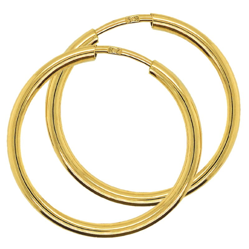 Złote Kolczyki koła klasyczne S-22mm złoto pr. 585 2,0g