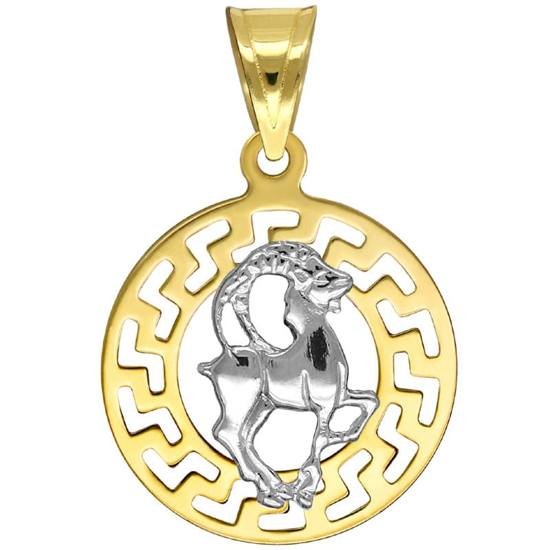 Koziorożec znak zodiaku przywieszka pamiątka z białym złotem 585