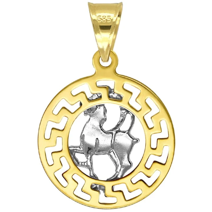 Koziorożec znak zodiaku przywieszka pamiątka z białym złotem 585