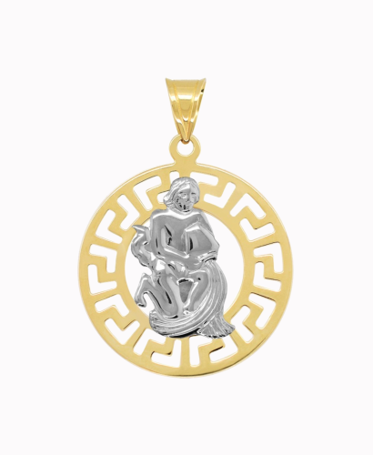 Wodnik znak zodiaku przywieszka pamiątka z białym złotem 585