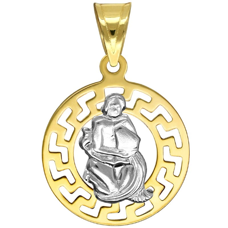 Wodnik znak zodiaku przywieszka pamiątka z białym złotem 585