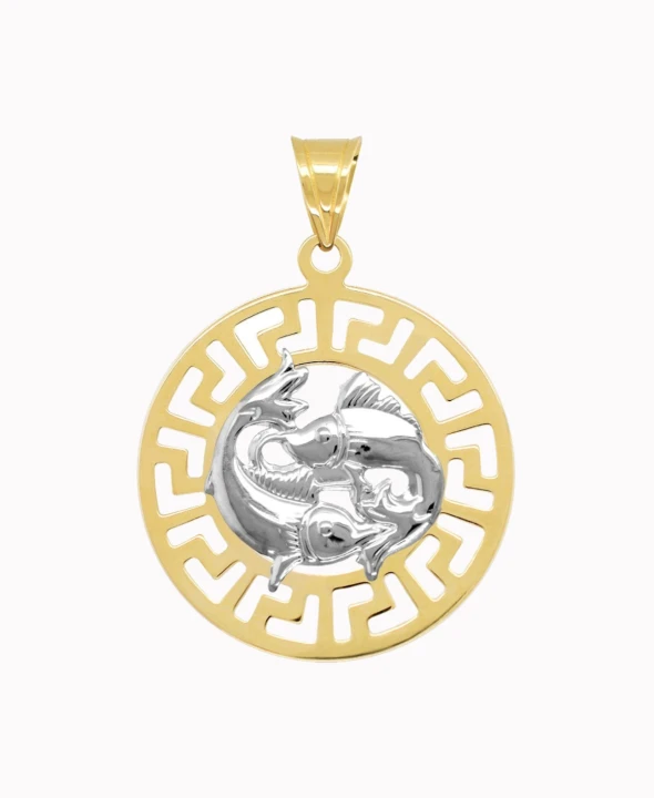 Ryby znak zodiaku przywieszka pamiątka z białym złotem 585
