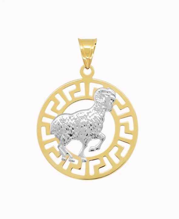 Baran znak zodiaku przywieszka pamiątka z białym złotem 585