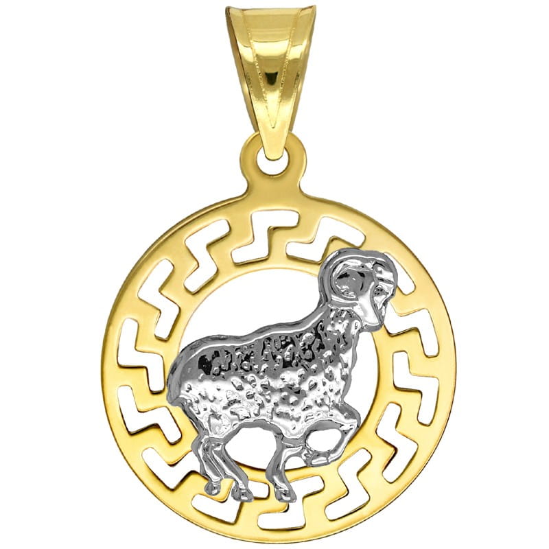 Baran znak zodiaku przywieszka pamiątka z białym złotem 585
