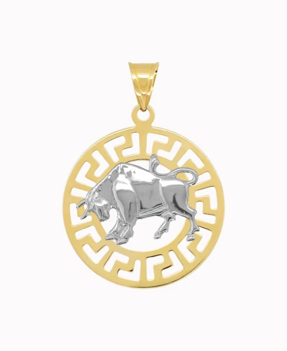 Byk znak zodiaku przywieszka pamiątka z białym złotem 585