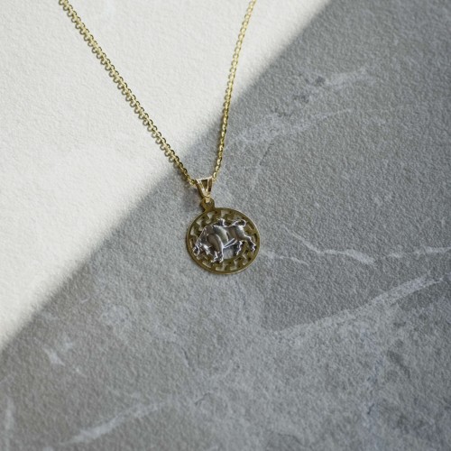 Byk znak zodiaku przywieszka pamiątka z białym złotem 585