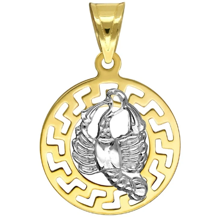 Rak znak zodiaku przywieszka pamiątka z białym złotem 585