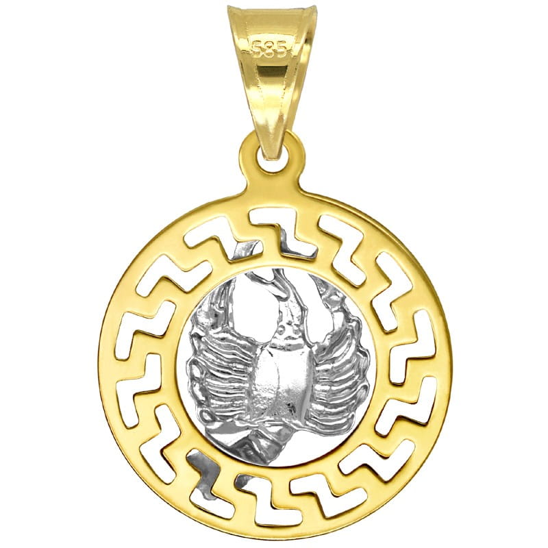 Rak znak zodiaku przywieszka pamiątka z białym złotem 585