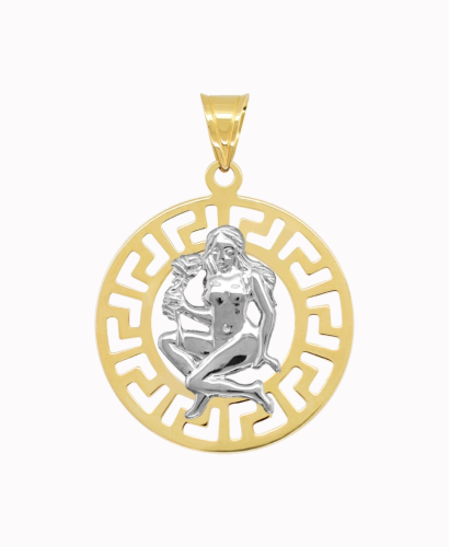 Panna znak zodiaku przywieszka pamiątka z białym złotem 585