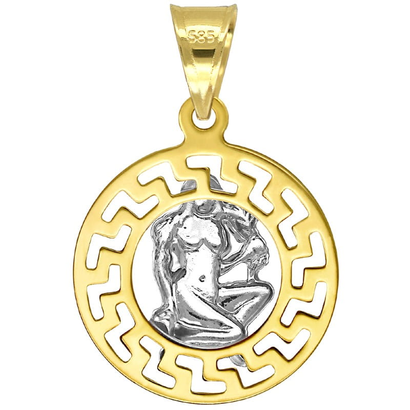 Panna znak zodiaku przywieszka pamiątka z białym złotem 585